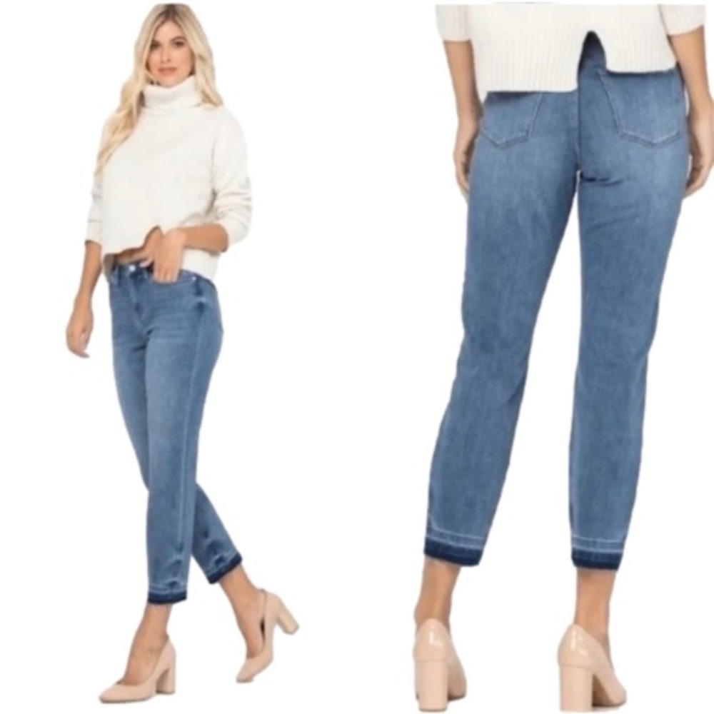 Judy Blue Boyfriend Fit Women's Thermadenim Undone Hem Jeans plus size 16W